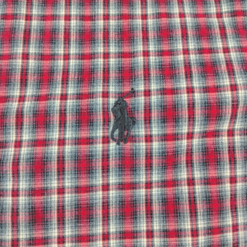 Ralph Lauren Custom Fit Red Plaid Button-Down Shirt Mens Large Long Sleeve EUC - Picture 6 of 16